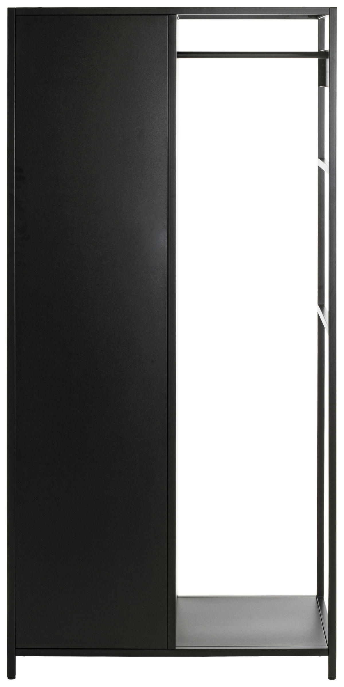 GARDEROBE  in 80/170/45 cm  - Schwarz, Design, Metall (80/170/45cm)