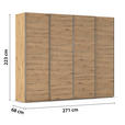 SCHWEBETÜRENSCHRANK 271/223/68 cm 4-türig Eiche Artisan  - Chromfarben/Eiche Artisan, Design, Holzwerkstoff/Metall (271/223/68cm) - Novel