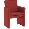 STUHL  in Echtleder  - Silberfarben/Dunkelrot, Design, Leder/Metall (62/87/59cm) - W.Schillig