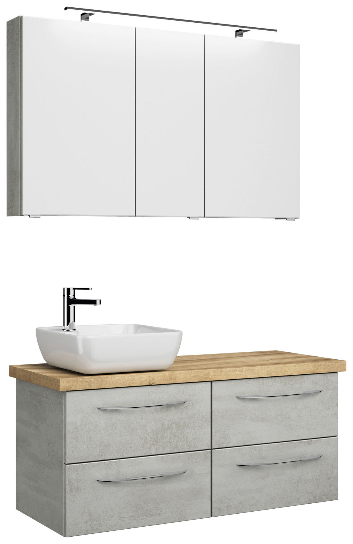 BADEZIMMER  in 120 cm  - Weiß/Grau, KONVENTIONELL, Holzwerkstoff (120cm) - Pelipal