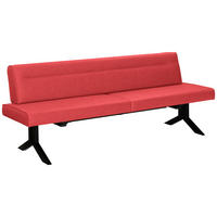 SITZBANK Metall, Textil Rot  - Rot/Schwarz, Konventionell, Textil/Metall (220/87/70cm) - Moderano