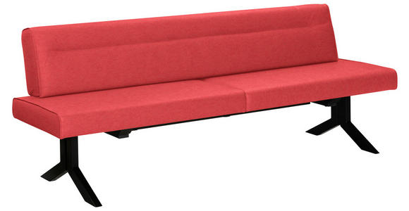 SITZBANK 220/87/70 cm  in Rot  - Rot/Schwarz, KONVENTIONELL, Textil/Metall (220/87/70cm) - Moderano