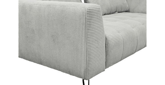 BIGSOFA  in Cord Hellgrau  - Hellgrau/Schwarz, KONVENTIONELL, Textil/Metall (246/100/116cm) - Carryhome