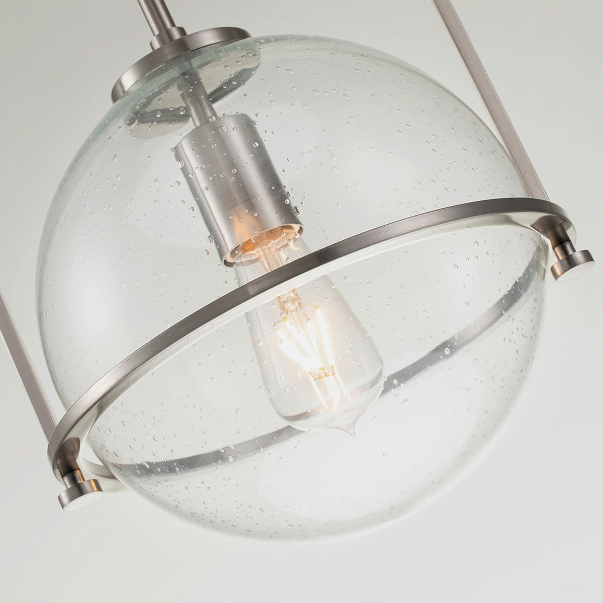 HÄNGELEUCHTE 28.9/50.3 cm    - Nickelfarben, Design, Glas/Metall (28.9/50.3cm) - Elstead Lighting