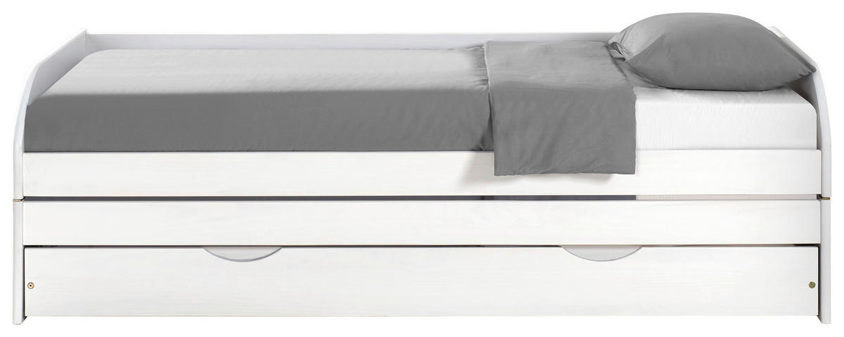 KREVET NA IZVLAČENJE   bijela  - bijela/prirodne boje, Basics, drvni materijal/drvo (90/200cm) - MID.YOU