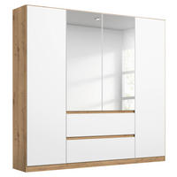 DREHTÜRENSCHRANK 181/197/54 cm 4-türig Weiß, Eiche Artisan, Silberfarben  - Silberfarben/Eiche Artisan, Basics, Holzwerkstoff (181/197/54cm) - Rauch Möbel