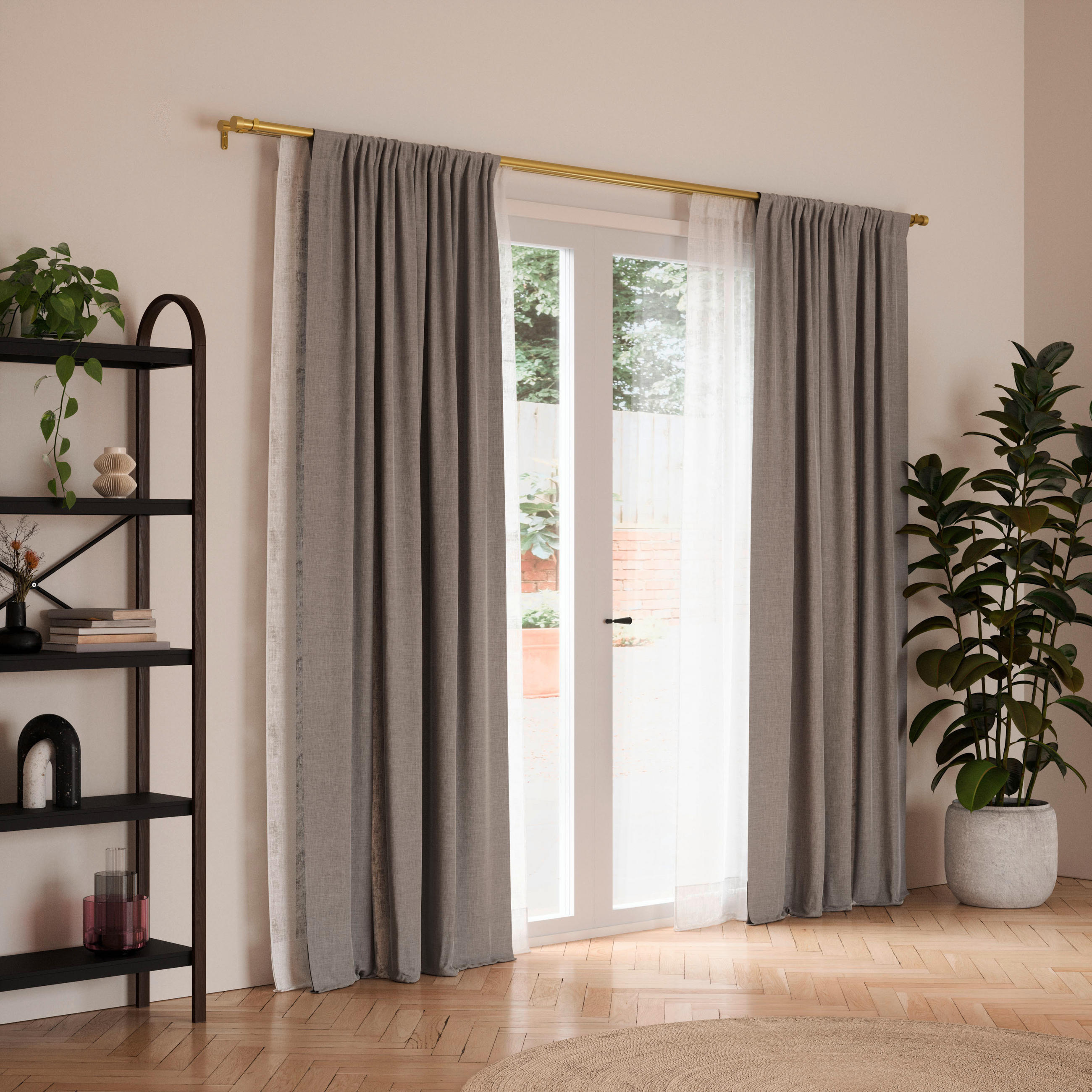 VORHANGSTANGE 309 cm  - Messingfarben, KONVENTIONELL, Kunststoff/Metall (309cm) - Umbra