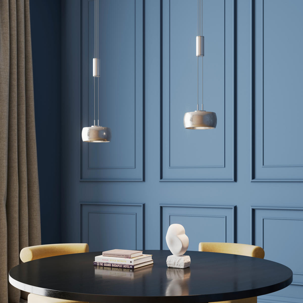 LED-HÄNGELEUCHTE Colette 65/21/150 cm  - Nickelfarben, Design, Metall (65/21/150cm) - Fischer & Honsel