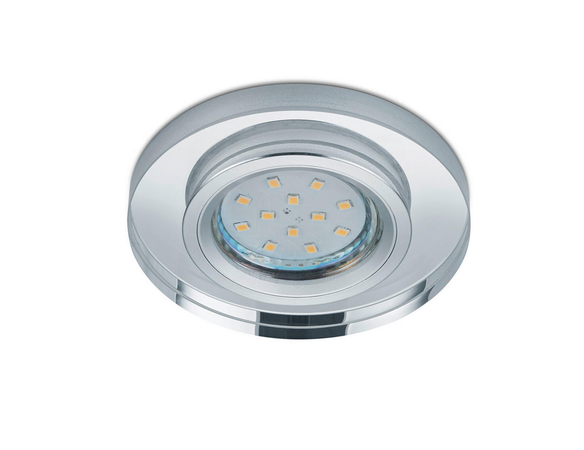 EINBAUSPOT Pirin 9,0/7,00 cm   - Chromfarben, Basics, Glas/Metall (9,0/7,00cm) - Trio Leuchten
