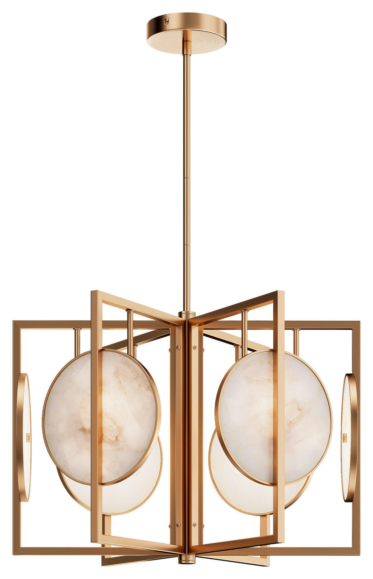 PENDELLEUCHTE  51,7/37,5/51,7 cm   - Goldfarben, Trend, Stein/Metall (51,7/37,5/51,7cm) - MAYTONI