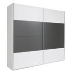 SCHWEBETÜRENSCHRANK  in Weiß, Dunkelgrau  - Dunkelgrau/Alufarben, KONVENTIONELL, Holzwerkstoff/Metall (240/226/64cm) - Xora
