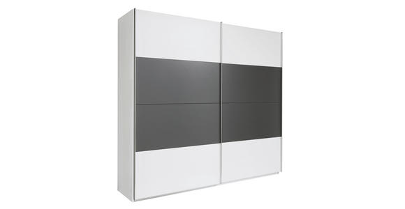 SCHWEBETÜRENSCHRANK 240/226/64 cm 2-türig Weiß, Dunkelgrau  - Dunkelgrau/Alufarben, Design, Holzwerkstoff/Metall (240/226/64cm) - Xora