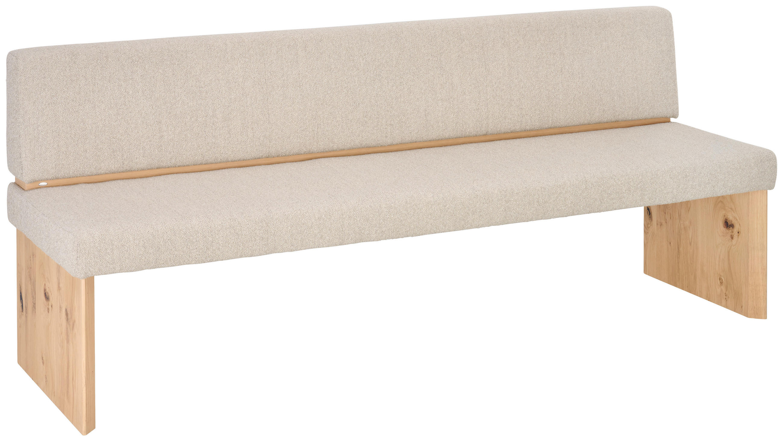 SITZBANK 205/84/60 cm Mikrofaser Naturfarben, Wildeiche Wildeiche massiv  - Wildeiche/Naturfarben, Natur, Holz/Textil (205/84/60cm) - Voglauer