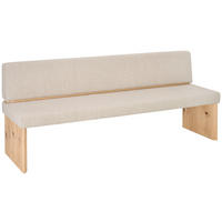 SITZBANK 205/84/60 cm Mikrofaser Naturfarben, Wildeiche Wildeiche massiv  - Wildeiche/Naturfarben, Natur, Holz/Textil (205/84/60cm) - Voglauer