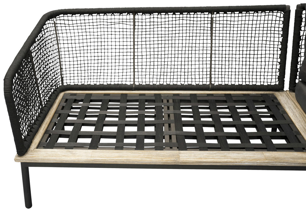 LOUNGEGARNITUR   90/60/27 cm  - Schwarz, KONVENTIONELL, Kunststoff (90/60/27cm) - Gardenson