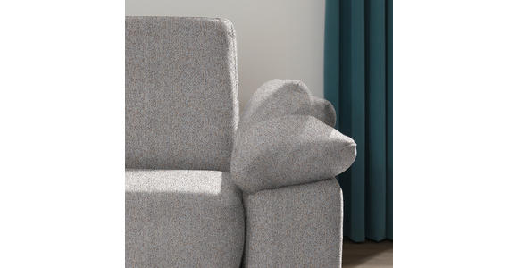 ECKSOFA in Flachgewebe Blaugrau - Chromfarben/Blaugrau, KONVENTIONELL, Textil/Metall (176/285cm) - Novel
