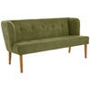 SITZBANK 179/88/76 cm Webstoff Hellgrün Eiche vollmassiv  - Eichefarben/Hellgrün, KONVENTIONELL, Holz/Textil (179/88/76cm) - Cantus