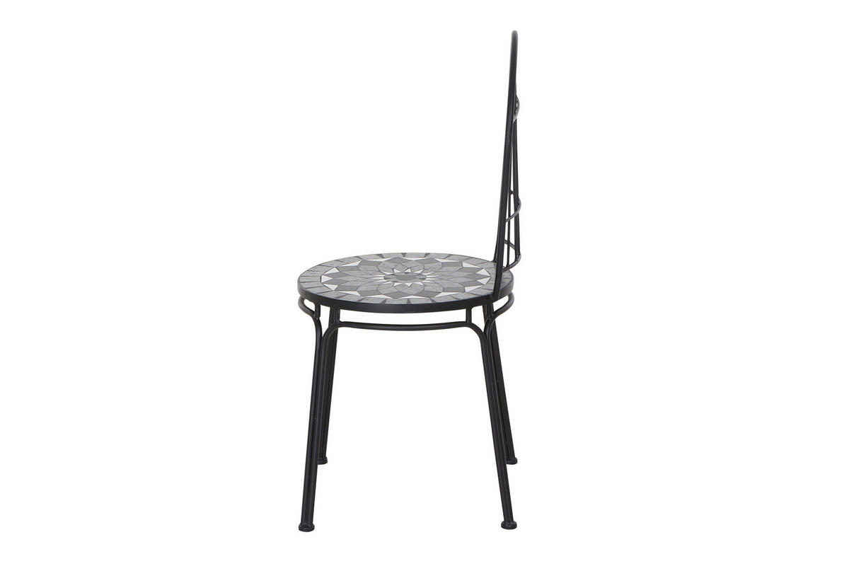 STAPELSTUHL Stahl Schwarz  - Schwarz, KONVENTIONELL, Keramik/Metall (43/93,5/49cm) - Siena Garden