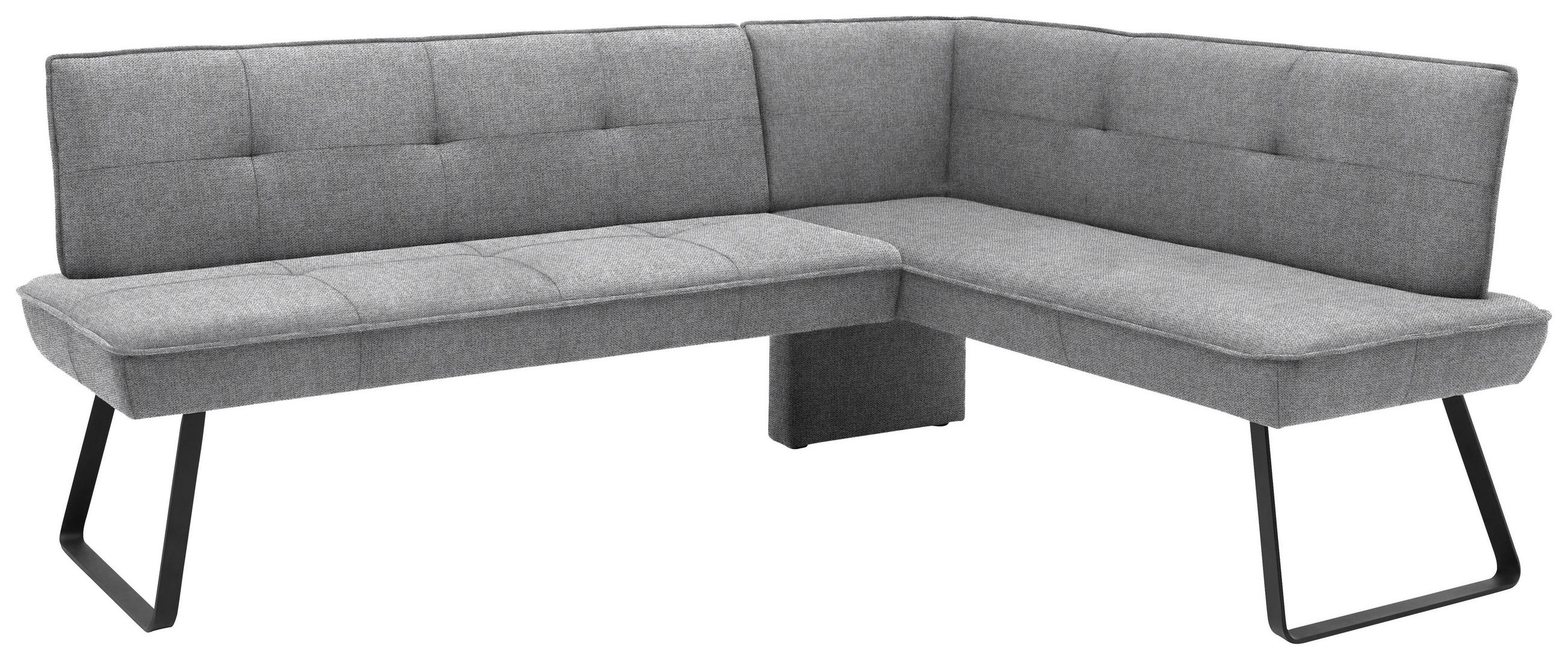 ECKBANK 169/157 cm Flachgewebe Grau, Schwarz Metall   - Schwarz/Grau, Design, Textil/Metall (169/157cm) - Dieter Knoll