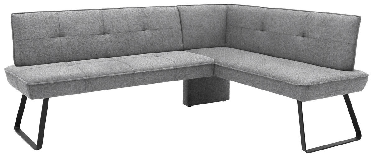 ECKBANK 192/157 cm Flachgewebe Grau, Schwarz Metall   - Schwarz/Grau, Design, Textil/Metall (192/157cm) - Dieter Knoll