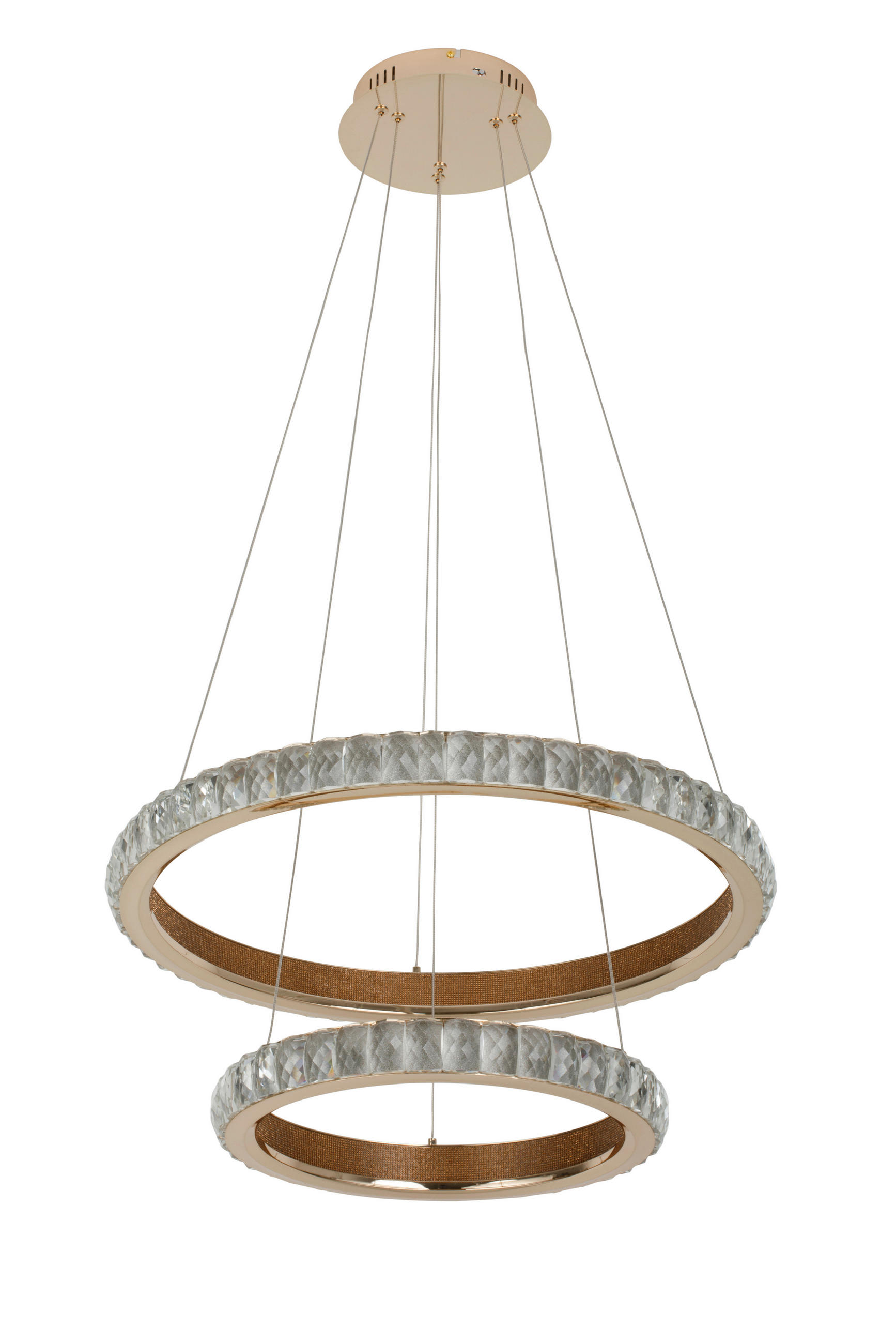 LED-HÄNGELEUCHTE 60/120 cm    - Goldfarben, Design, Glas/Metall (60/120cm) - Glandor
