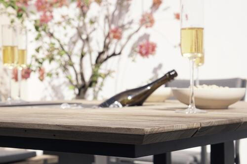 GARTENTISCH 140/140/75 cm  - Graphitfarben/Teakfarben, Design, Holz/Metall (140/140/75cm) - Zebra 