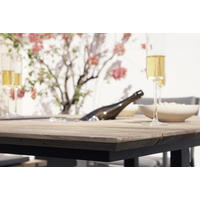 GARTENTISCH 140/140/75 cm  - Graphitfarben/Teakfarben, Design, Holz/Metall (140/140/75cm) - Zebra 