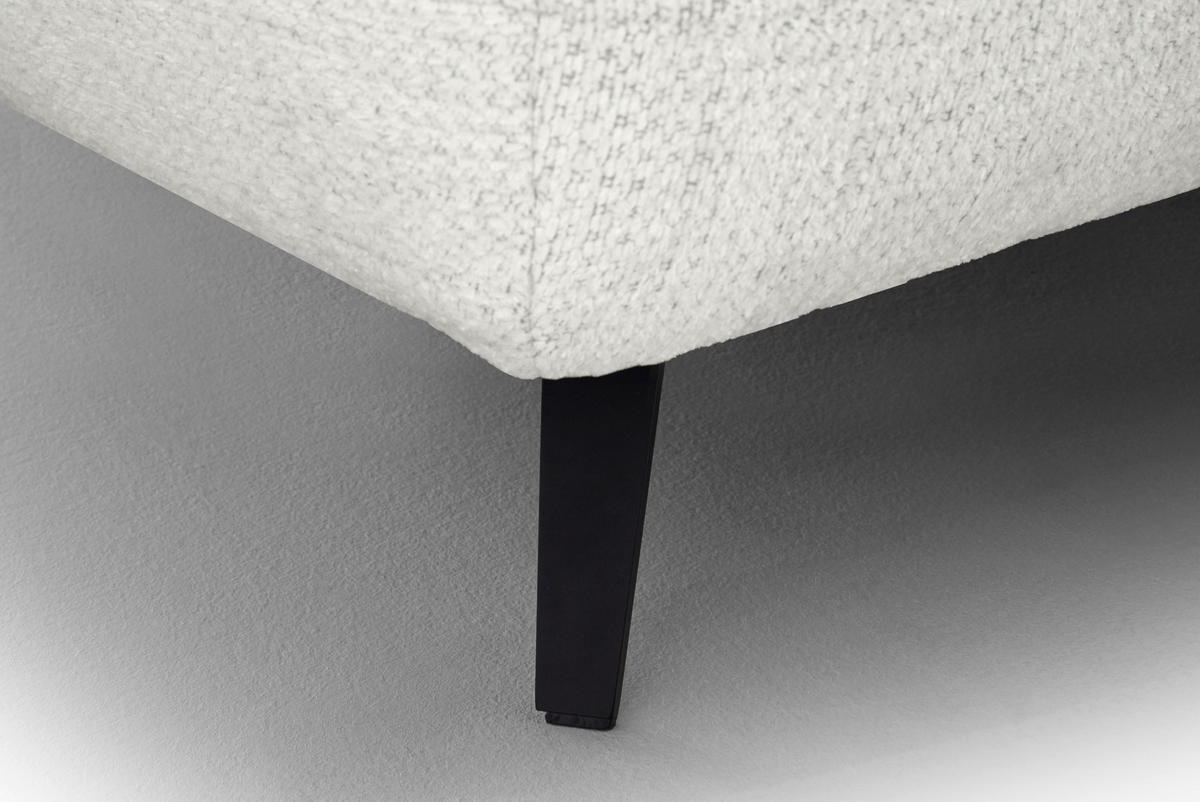 ECKSOFA Elfenbein Chenille Armlehnenkissen, Rücken echt, Sitztiefenverstellung  - Elfenbein/Schwarz, KONVENTIONELL, Textil/Metall (313/215cm) - Hom`in