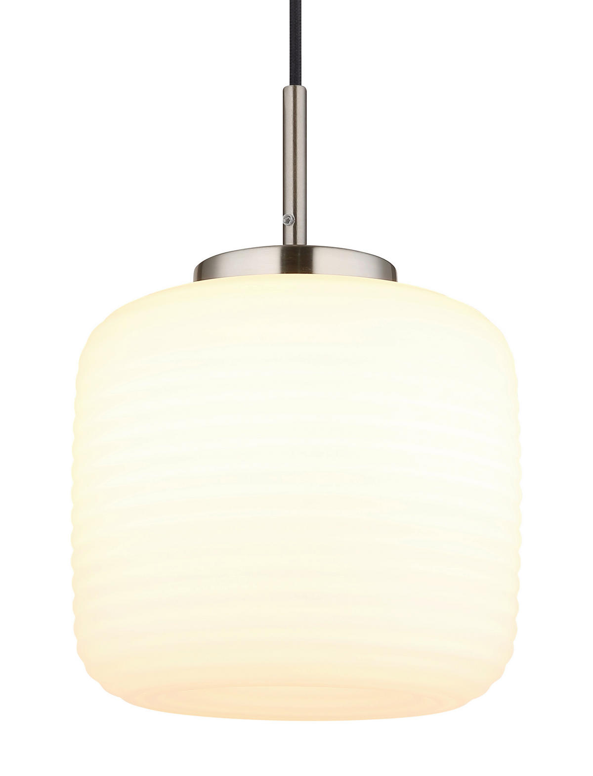 HÄNGELEUCHTE 24/130 cm  - Schwarz/Weiß, KONVENTIONELL, Glas/Textil (24/130cm) - Globo