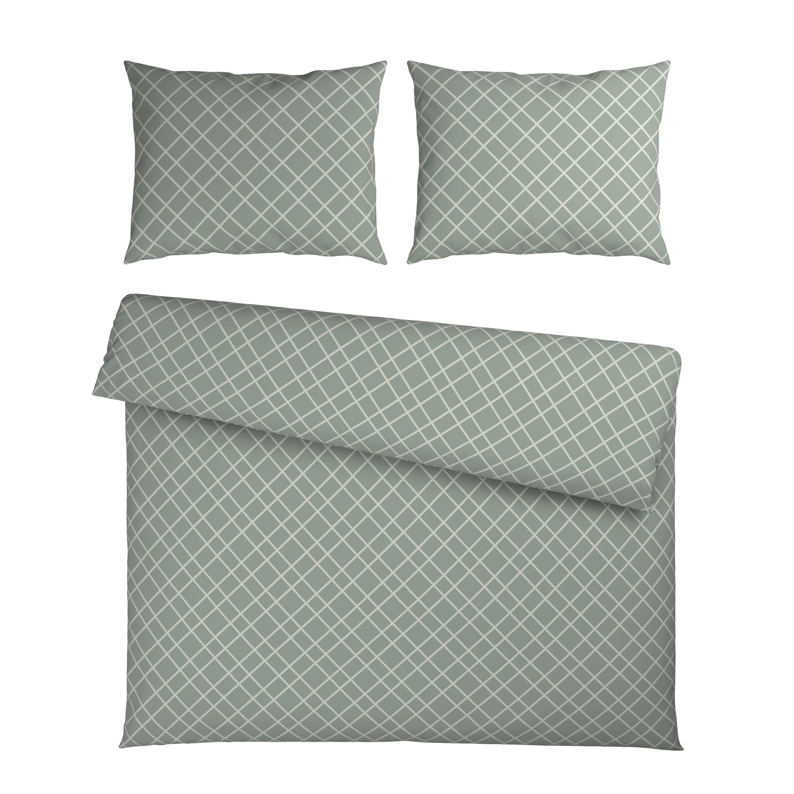 BETTWÄSCHESET Flanell 200/210 cm  65 cm/100 cm  - Grün, Konventionell, Textil (200/210cm) - Esposa