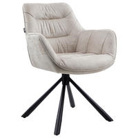 ARMLEHNSTUHL  , Stoffauswahl, Typenauswahl, Sitzfläche 360° drehbar  , Struktur  ,  - Beige/Schwarz, Design, Textil/Metall (62/83,5/63cm) - Hom`in