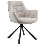 ARMLEHNSTUHL  Stoffauswahl, Typenauswahl, Sitzfläche 360° drehbar Struktur  - Beige/Schwarz, Design, Textil/Metall (62/83,5/63cm) - Hom`in