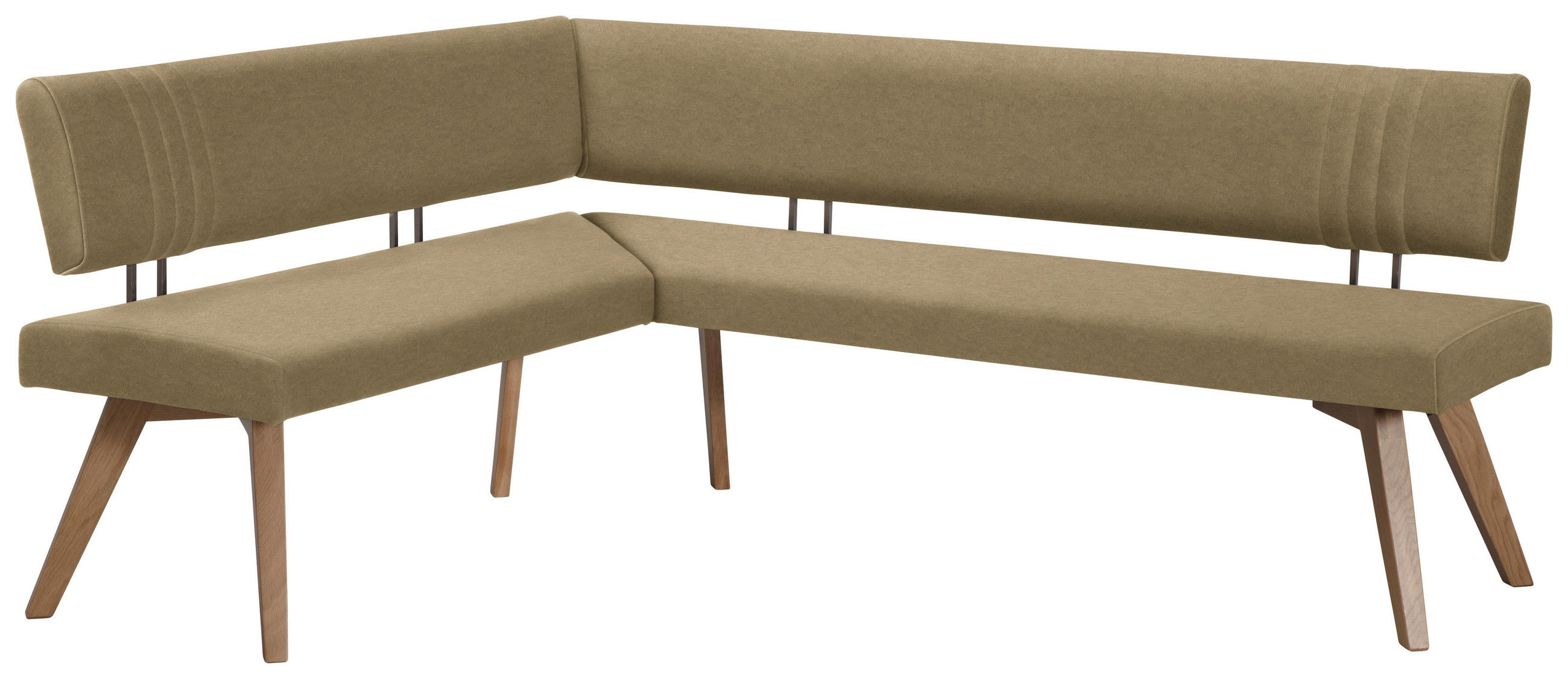 ECKBANK 160/170 cm  in Olivgrün, Wildeiche  - Wildeiche/Eichefarben, Design, Holz/Textil (160/170cm) - Venda