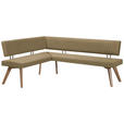 ECKBANK 160/170 cm  in Olivgrün, Wildeiche  - Wildeiche/Eichefarben, Design, Holz/Textil (160/170cm) - Venda