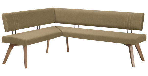 ECKBANK 160/180 cm in Olivgrün, Wildeiche - Wildeiche/Eichefarben, Design, Holz/Textil (160/180cm) - Venda