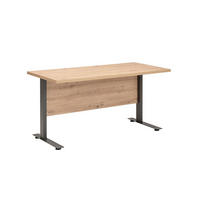 PISALNA MIZA leseni material hrast artisan  - antracit/hrast artisan, Moderno, kovina/leseni material (150/80/76cm) - Carryhome
