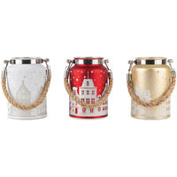 LED-WEIHNACHTSFIGUR  - Beige/Rot, LIFESTYLE, Glas (8/12cm)