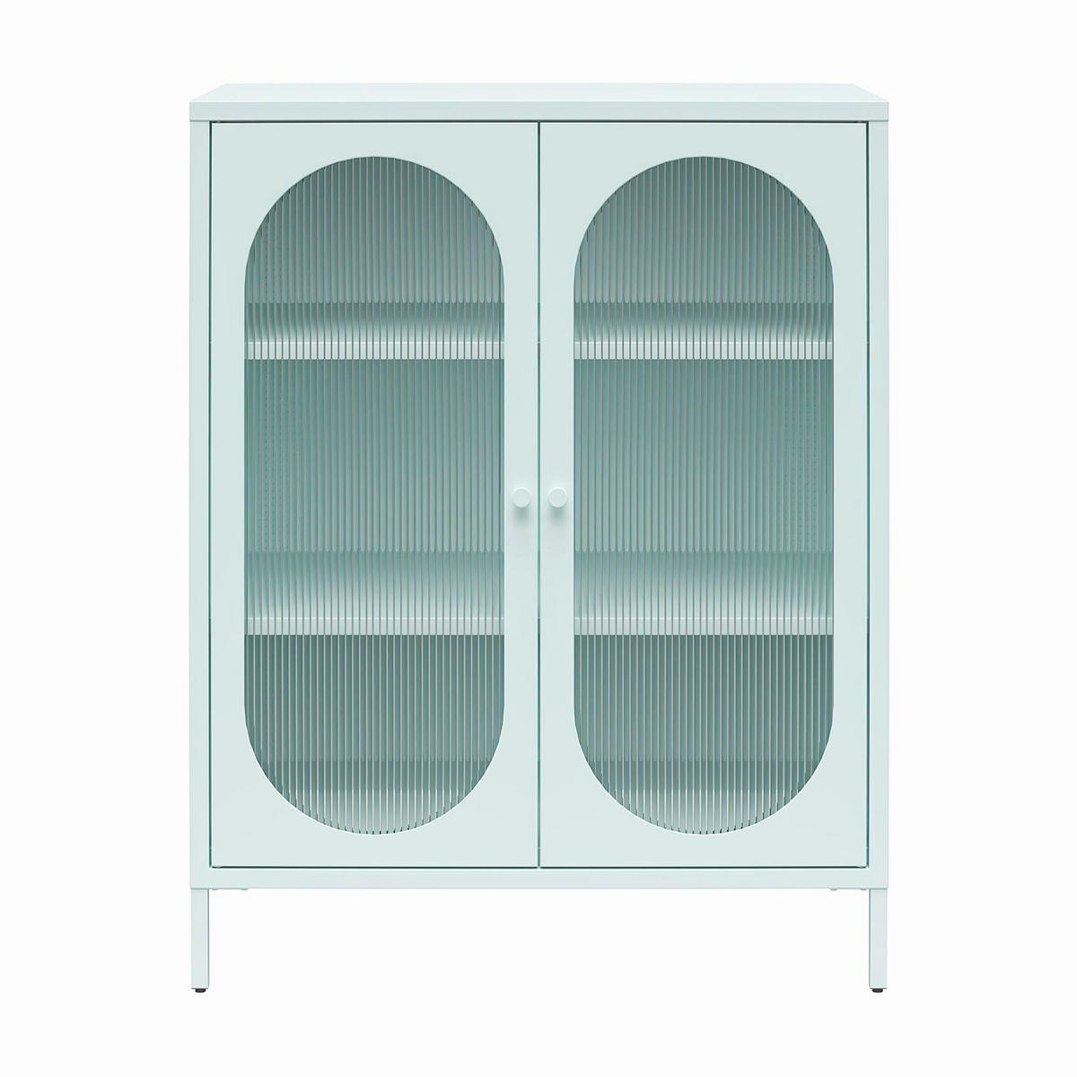HIGHBOARD Luna  in 80/102/40 cm  - Blau, Design, Glas/Metall (80/102/40cm) - MID.YOU
