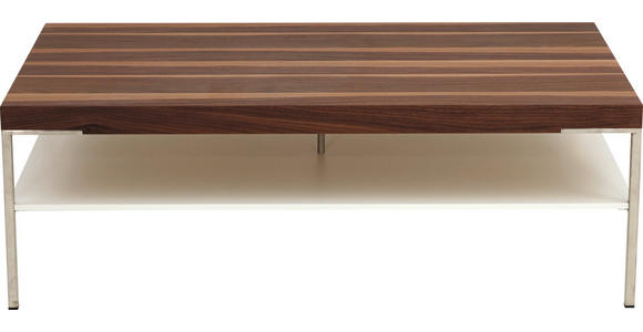 COUCHTISCH in Holz, Holzwerkstoff 125/75/42 cm - Nussbaumfarben/Weiß, KONVENTIONELL, Holz/Holzwerkstoff (125/75/42cm) - Moderano