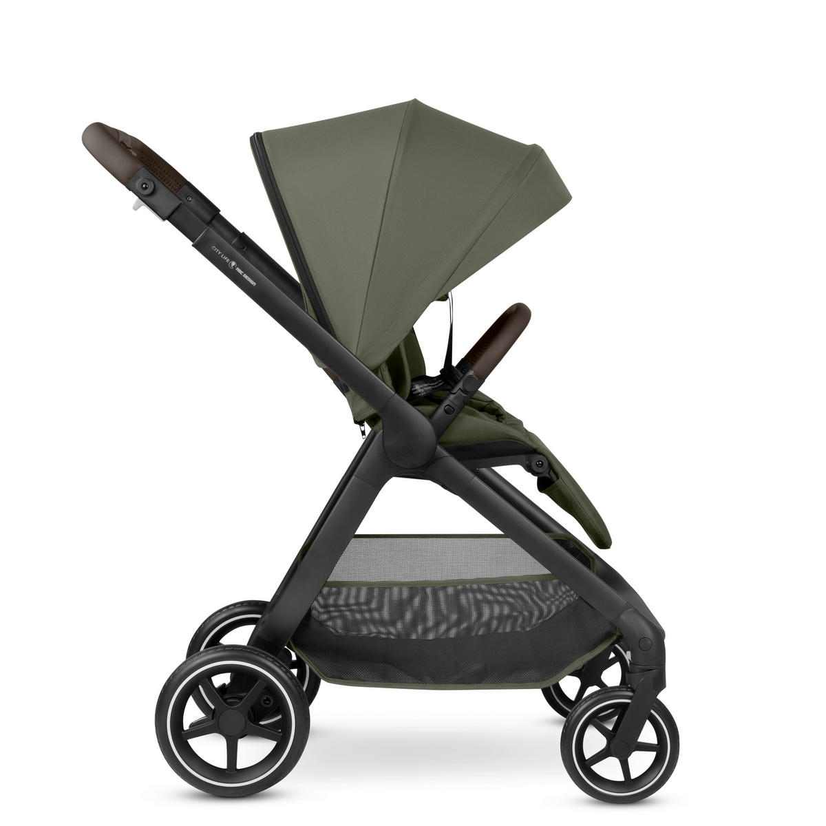 KOMBIKINDERWAGEN  City Life  Avocado  - Schwarz/Olivgrün, Basics, Textil/Metall (82,0/52,0/107,5cm) - ABC Design