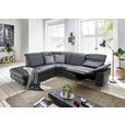 ECKSOFA Anthrazit Echtleder  - Chromfarben/Anthrazit, KONVENTIONELL, Leder/Metall (242/289cm) - Cantus