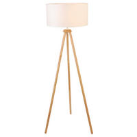 STOJACÍ LAMPA, 45/153 cm  - bílá/barvy ořechu, Trend, dřevo/textil (45/153cm) - Novel
