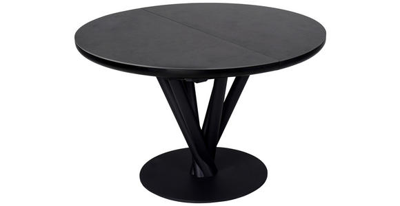 ESSTISCH Dunkelgrau rund  ausziehbar  - Dunkelgrau/Schwarz, Design, Keramik/Holzwerkstoff (120-160/120/76cm) - Novel