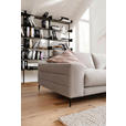 ECKSOFA  in Velours Sandfarben Rücken echt  253/177 cm  - Sandfarben/Schwarz, Design, Textil/Metall (253/177cm) - Dieter Knoll
