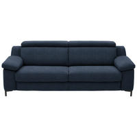 3-SITZER-SOFA in Chenille Blau  - Blau/Schwarz, Design, Textil/Metall (230/104/104cm) - Valdera
