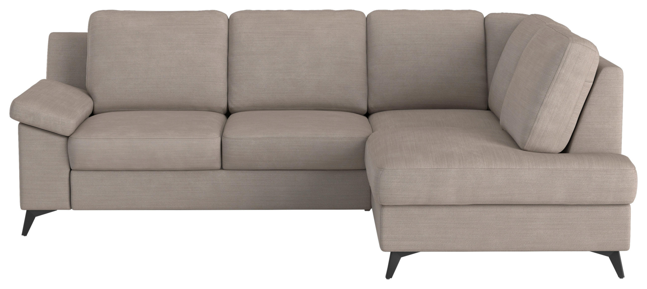 ECKSOFA Beige Flachgewebe  - Beige/Schwarz, KONVENTIONELL, Textil/Metall (242/170cm) - Cotta