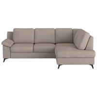 ECKSOFA in Flachgewebe Beige  - Beige/Schwarz, Konventionell, Textil/Metall (242/170cm) - Cotta