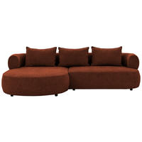ECKSOFA Chenille Rostfarben  - Rostfarben/Schwarz, Design, Kunststoff/Textil (156/256cm) - Livetastic