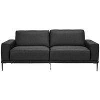 2,5-SITZER in Leder Schwarz  - Schwarz, Design, Leder/Metall (200/102/92cm) - Johann Jakob