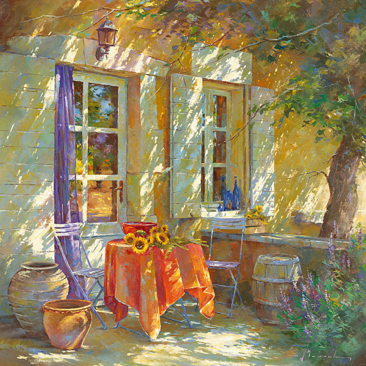 KUNSTDRUCK Architektur, Bäume, Herbst, Pflanzen 30/30 cm  - Gelb/Orange, Basics, Papier (30/30cm) - Monee